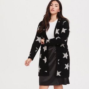 torrid Black Star Sweater Coat